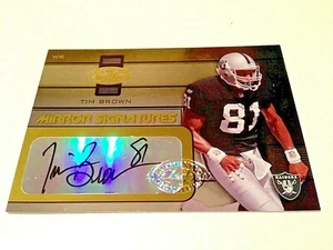 Tim Brown 2002 Leaf Certified Mirror Signatures Gold Autograph #/10 Raiders - Bild 1 von 2