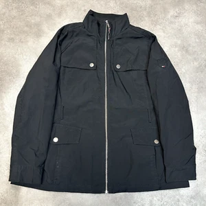 Tommy Hilfiger Military Jacket Mens 2XL Vintage Full Zip Utility Coat, Black - Picture 1 of 11