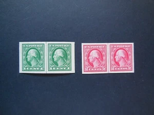 #408 & 409 Washington Imperforated Line Pairs MNH OG VF/XF "Incs New Mounts" #2 - Picture 1 of 5