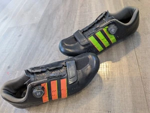Shimano RP5 Boa SPD-SL Road Cycling Shoes Size 46 SH-RP501 Custom Adidas Stripes - Picture 1 of 7