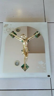 Quadro Capezzale Sacro in vetro e Crocifisso in Argento - Immagine 1 di 4