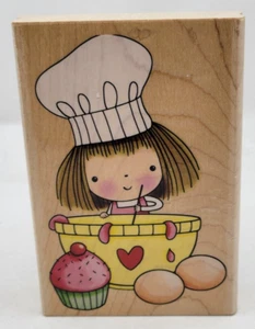 Penny Black Yummy Mimi Holz Stempel 4146K Mädchen Koch Kochen Backen - Bild 1 von 8