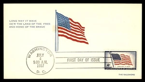 Mayfairstamps US FDC 1957 Long May it Wave First Day Card aas_32289 - Picture 1 of 2