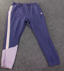 champion reverse weave sweatpants xl purple mens pull on stretch vintage logo - Picture 1 of 8