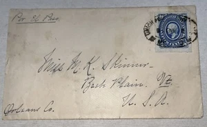 Mexico 5 Cents Blue Hidalgo Cover To Vermont USA January 1886 Via El Paso Texas - Picture 1 of 2