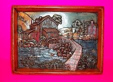 Original Vtg Holland Mold Country Diorama Ceramic Wall Hanging Grist Water Mill