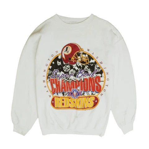 Vintage Washington Redskins Super Bowl XXVI Sweatshirt Size XL White 90s NFL Cover
