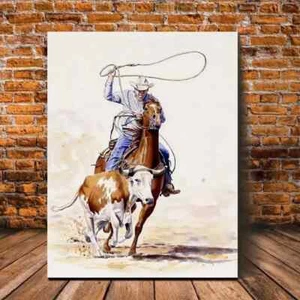 Lienzo arte de pared vaquero occidental sin marco/enmarcado - Imagen 1 de 7
