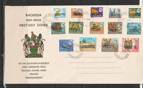 Rhodesia Large FDC 1966 Independen Defs to £1, Illus, Salisbury FDI, Unaddressed Cover