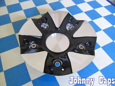 Ruedas BAZO # C513502B/M-C. Tapa central METAL NEGRO Y PLATEADO "SIN LOGO" [61] (CANTIDAD. 1) Foto 1 de 4