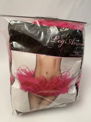 Tutu Dress Up Halloween Adult Costume Accessory Neon Pink Womens One Sz Organza - Image 1 of 4