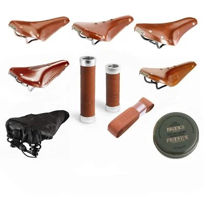 Brooks B17 Herren Damen Standard Sattel Honig Bar Tape Lenker Band Griffe Set - Bild 1 von 4