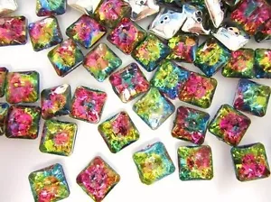 20 Multi-Color Jewel Rhinestone 12mm Sewing Button/2 hole/sewing/trim Sb7-Square - Picture 1 of 1
