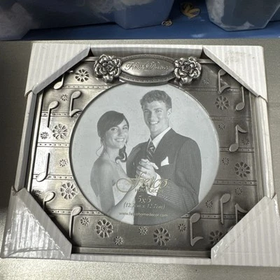 Fetco Home Decor Photo Frame 'First Dance' Pewter Finish  Wedding  5 X 5 - Image 1 of 4