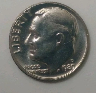 1980 D Mint Roosevelt Dime Misaligned Die Error. Nice Coin Rare - Image 1 of 4