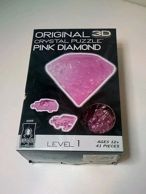 Rompecabezas de cristal 3D desconcertado diamante rosa nivel 1 Foto 1 de 3