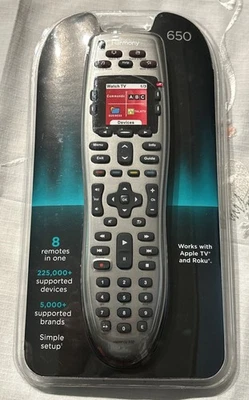 Logitech Harmony 650 Universal Remote Control Color Screen Silver NEW SEALED - Image 1 of 4