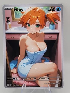 Misty Trainer Waifu Full Art Custom Trading Card Fan Art Goddess ACG - Picture 1 of 1