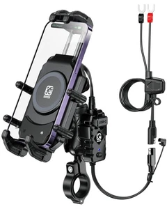 Motorcycle Phone Mount Holder with Qi 15W Wireless Charger & 30W PD/USB-C Fas... - Bild 1 von 9