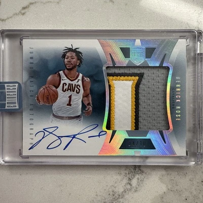 2024/25 Panini Eminence Derrick Rose Jumbo Game Used Jersey Patch Auto 4/10  - Image 1 of 2