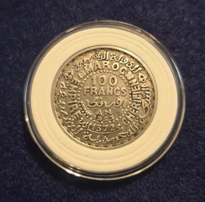 1953 1372 AH Marruecos 100 francos - Gran moneda de plata - Ver fotos - Imagen 1 de 2