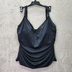 Tankini Bleu Rod Beattie talla grande 18W acanalado natación con aros ajustables negro - Imagen 1 de 8