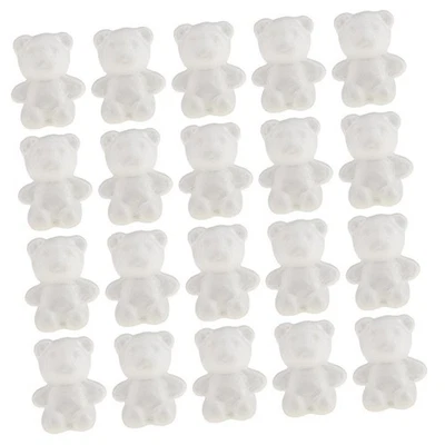 20 Piece White Creative Styrofoam Foam Bear Shaped Ornament - Image 1 of 4