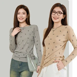 For Casual Outfits Bow Print Tops Brand New Condition Daily Use Apparel - Picture 1 of 16