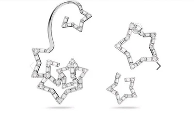 Brincos femininos Swarovski Stella conjunto de clipe de orelha 3 peças cristais novo + bolsa de presente⚘️ - Imagem 1 de 4