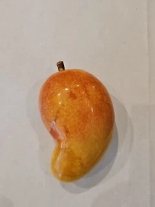 Vintage Italian Hand Carved Stone Mango Fruit Shaped Onyx Alabaster Marble MCM - Picture 1 of 10
