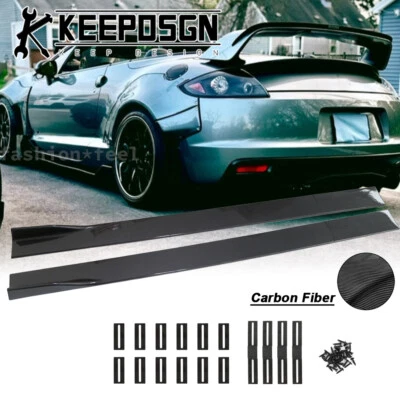 For Mitsubishi Eclipse Side Skirts Splitter Extension Rocker Panel CARBON FIBER - Image 1 of 4