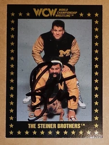 Tarjeta de marketing firmada autografiada del Campeonato Rick Steiner de la WCW #6 1991 WWE - Imagen 1 de 3