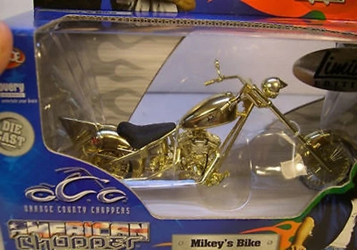 ORANGE COUNTY CHOPPERS GOLD MIKEYS BIKE ERTL 1:18 SCALE DIECAST METAL MOTORCYCLE - Image 1 of 1