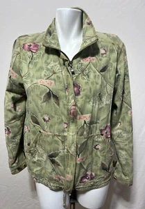 EVR Women Silk Zip Up Light Jacket Lt Green Small 2 Side Pockets - Picture 1 of 7