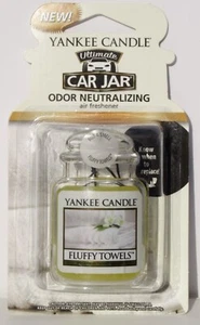Yankee Candle Car Jar Ultimate Odor Neutralizing Air Freshener Fluffy Towels - Picture 1 of 1