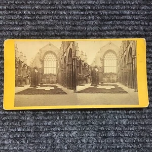 Stereoskop Stereo Ansicht Abtei von Holyrood Kirche 7 x 3 1/2 - Bild 1 von 7