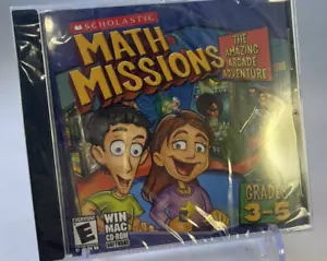 Scholastic Math Missions CD-ROM AMAZING ARCADE ADVENTURE WIN MAC Grades 3-5 New - Picture 1 of 2