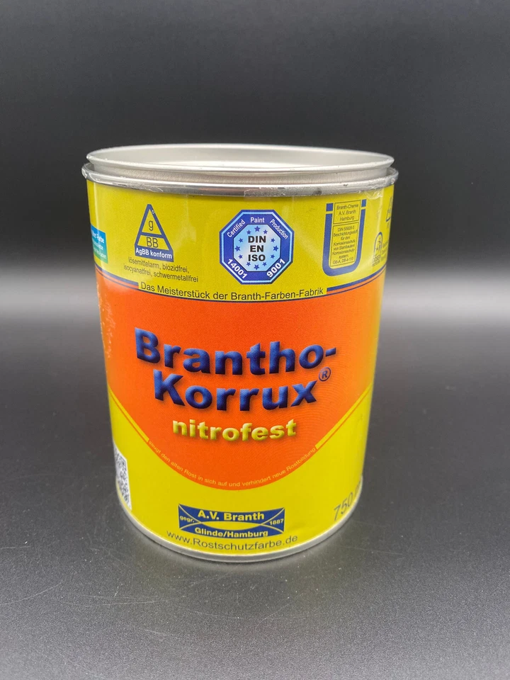 750ml Brantho Korrux nitrofest Rostschutz & Metallschutz Farbe matt Farbwahl - Bild 1 von 1