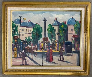 Vintage Modernist French School Paris Street Scene, Signed - Picture 1 of 5