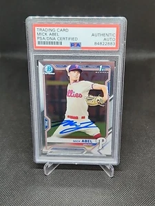 Mick Abel Signed 2021 Bowman Chrome #BCP-42 PSA/DNA Phillies Autographed QTY - Picture 1 of 2