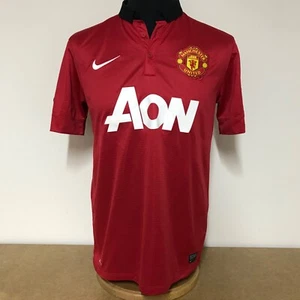 Nike Man Utd 2013-14 Home Shirt M AON Red Dri-Fit Jersey Soccer Football Top c11 - Picture 1 of 12