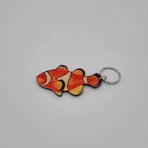Clownfish Keychain Orange White Black Plastic 3 inches long lot of 4 or separate - Bild 1 von 7
