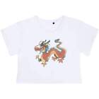 'Chinese Dragon' Women's Cotton Crop Tops (CO031081)