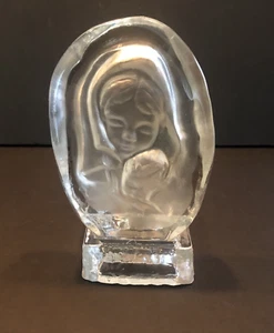 L.E. Smith Madonna & Child Votive Clear Glass Candle Holder Set Mary Jesus Baby - Picture 1 of 10