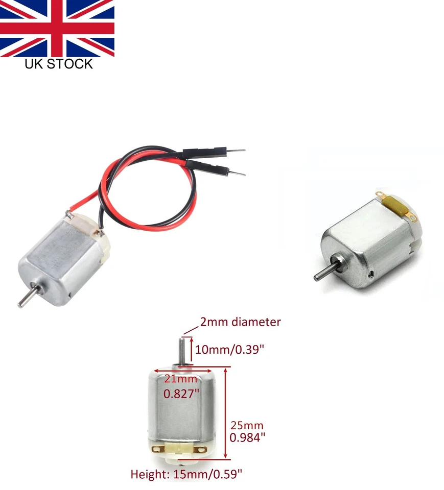 3-5V DC Type-130 motor wires/no wires for DIY toys, generators, wind turbine - Image 1 of 1