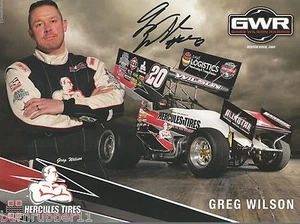 POSTAL DE COCHE SPRINT GREG WILSON ""NEUMÁTICOS Hércules"" 2016 firmada #20 world of outlaw - Imagen 1 de 1