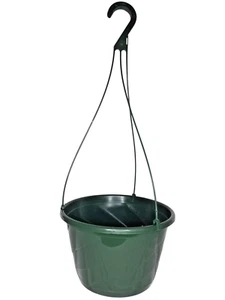 10" HANGING BASKETS (set of 25) Green plastic CONTEMPO SWIRL flower pots - Picture 1 of 13