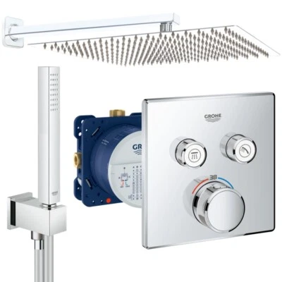 Unterputz Duschsystem mit Kopfbrause 360 x 360, Grohe Grohtherm SmartControl Set - Bild 1 von 4