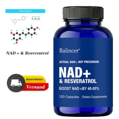 BALINCER NAD-Kapseln + Resveratrol - bioaktive Formel - Anti-Aging Antioxidans
