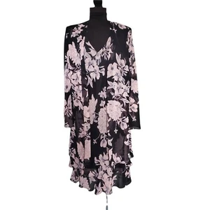 Evan Picone Semi Sheer Floral Faux Jacket Dress 8 - Picture 1 of 9
